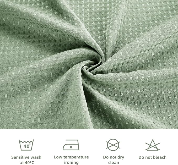 LaCyan 3 in 1 Waterproof Waffle Weave Shower Curtain and Clear Liner Set with 12 Stainless Steel Hooks Double Sided for Bathroom 72 Inches Heavy Duty Polyester Fabric Shower Curtains 72x84