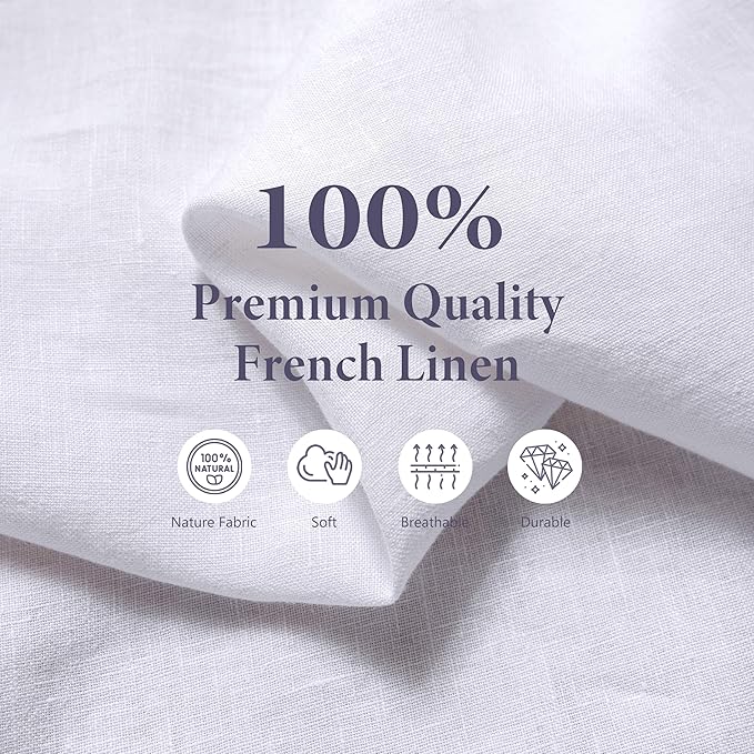 Pure Linen Bistro Half Apron - 25 x 35 Inch Unisex Waist Aprons with Large Pocket Ideal for Kitchen Crafts and More