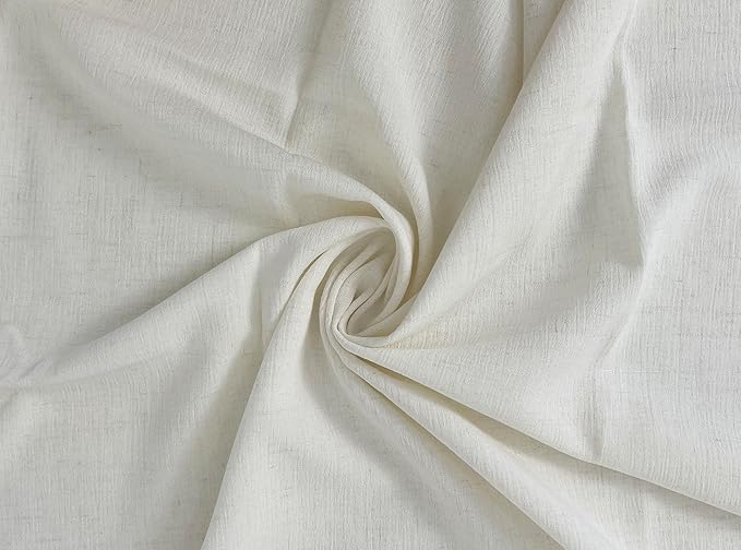 Linen Rayon Blend Fabric by The Linen Lab – Lightweight, Soft, Pre-Washed Material for Sewing, Clothing, Crafts & DIY (1 Yard pre Cut, Ivory with Natural Wrinkle Effect)