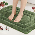 COSY HOMEER Extra Thick Bath Rugs for Bathroom - Anti-Slip Bath Linen Sets Mats Soft Plush Yarn Shaggy 100% Strong Polyester Living Room Bedroom Floor Water Absorbent(Green,17x27 - Inches)