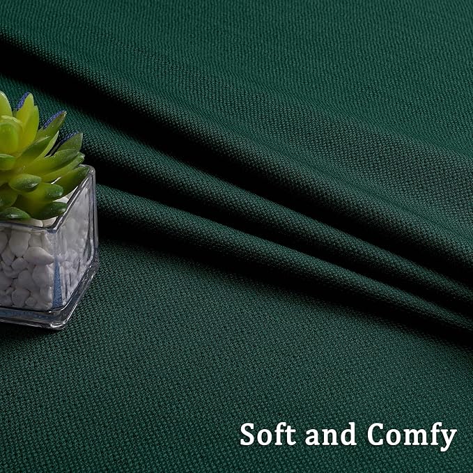 Lecloud Bessie Hunter Green Curtains 78 Inches Long 2 Pcs, Airy Home Decor Living Room Curtains for Bedroom Decor, Light Filtering Rod Pockets Elegant Drapes for Dining Room, Each 40" W x 78" L