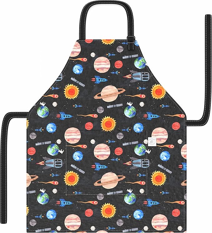 Kids Aprons for Girls and Boys, Toddler Apron with Pocket for Painting, Cooking, Baking, Gardening and Crafts