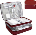 Miavers Electronics Organizer,Travel Cord Organizer Pouch, Portable Cable Organizer Bags, Waterproof Electronic Accessories Storage Case for Cables, Cords, Charger, Phone (Three Layer-Winered)