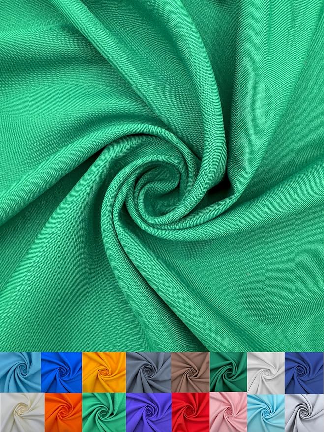 EOVEA - Polyester Poplin Fabric by The Yard – 100% Polyester, 60” Wide Durable Versatile Material for Apparel,Home Décor,Crafts,Tablecloths,Curtains,Drapes,Sewing & DIY Projects (Kelly Green,5 Yard)