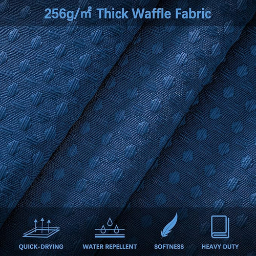 84 inch Long Shower Curtain Waffle Textured Fabric Shower Curtains, 256GSM Heavy Duty Weighted Shower Curtains, Hotel Quality Luxury Polyester Bathroom Curtain with 12 Hooks, 72Wx84H
