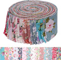 Hanjunzhao Jelly Rolls for Quilting Clearance, 42 Strips Jelly Roll Fabric Clearance for Quilting, Sewing, Blanket, Rug, Upholstery, Home Decor, and Purse Making, Retro Floral