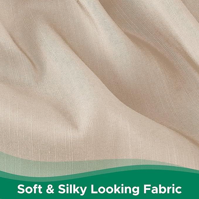 Biscaynebay Wrap Around Bed Skirts for Queen Beds 17" Long Drop, Sand Adjustable Elastic Dust Ruffles Easy Fit Wrinkle Resistant Silky Luxurious Fabric Machine Washable