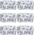 PAZIMIIK 6PCS Vintage Quilted Makeup Bag SET Cosmetic Pouch for Brushes Pencils and Travel Make Up Accessories for Women and Girls Jouy Blue