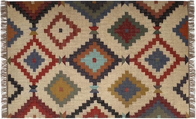 Klim Wool Jute Rug – Handwoven Elegance and Durability (Design 4)