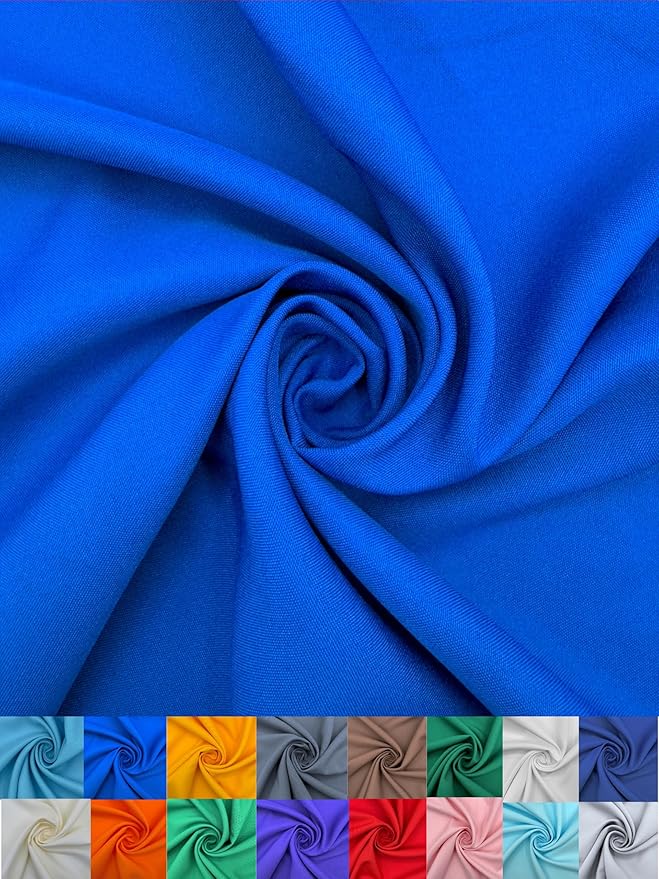 EOVEA - Polyester Poplin Fabric by The Yard – 100% Polyester, 60” Wide Durable Versatile Material for Apparel, Home Décor, Crafts, Tablecloths Curtains Drapes Sewing & DIY Projects (Royal Blue,1 Yard)