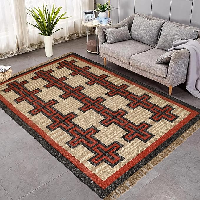 Klim Wool Jute Rug – Handwoven Elegance and Durability (Design 21)