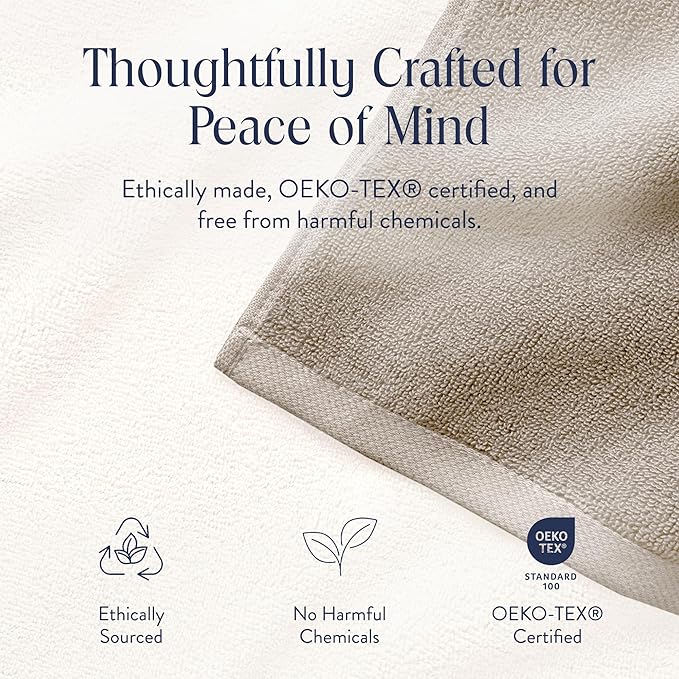 Brooklinen Super-Plush Turkish Cotton Hand Towels - Set of 2 - Cotton, 820 GSM, Highly Absorbent, Machine Washable, Perfect for Home & Bathroom (20" x 30", Driftwood)