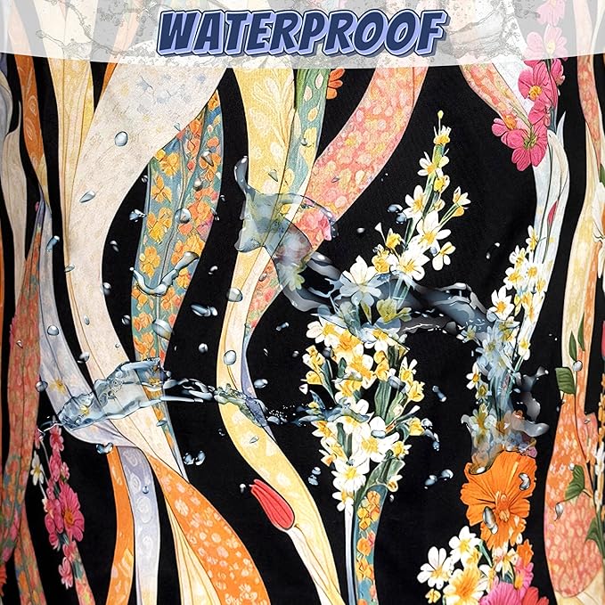 Abstract Flowers Laundry Hamper Oxford Cloth Folk Floral Art Laundry Basket With Handle Portable Clothes Storage Basket Foldable Colorful Laundry Bag 18.9"x16.5" For Laundry Room/Bedroom/Bathrooms