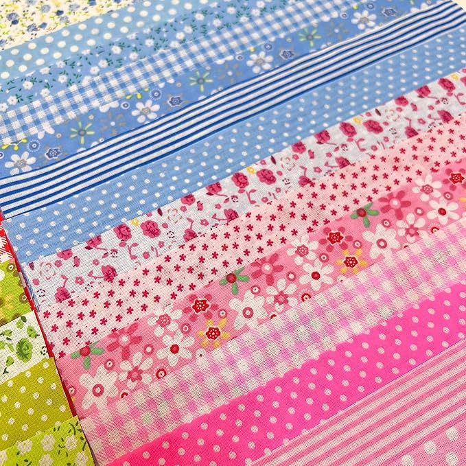 42Pcs 9.8" x 9.8"(25 * 25CM) Cotton Fabric DIY Making Supplies Quilting Patchwork Fabric Fat Quarter Bundles DIY for Quilting Cotton Patchwork Cushions (Pink/Purple, 9.8" x 9.8")