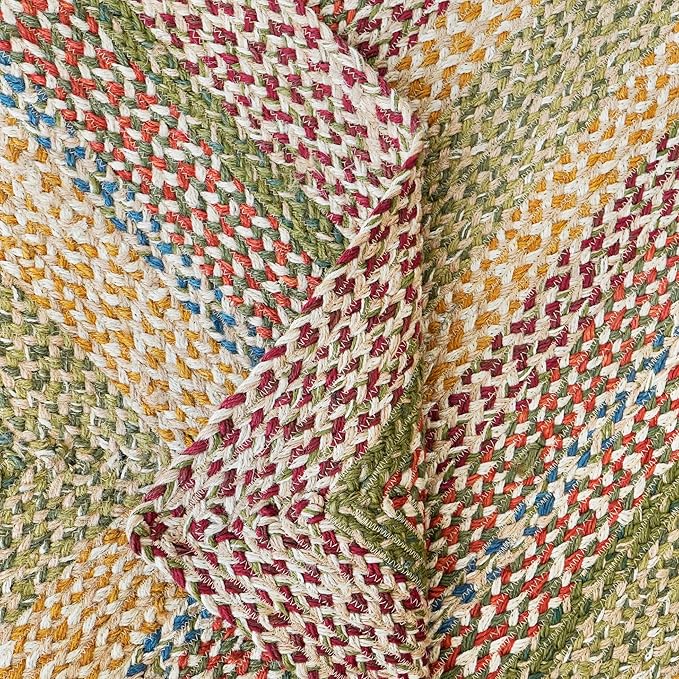 Traditional Jute Braided Runner Rug, Rustic Primitive Country Décor for Kitchen, Entryway, Hallway, Autumn, 2'6"X8'