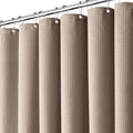 Inhousolu Fabric Shower Curtain Waffle Weave, 230 GSM Heavy Duty, Weighted Hem, 14 Metal Hooks, Water Repellent, Machine Washable, Hotel Spa Luxury Bath Curtain Set, 72 x 72 Inch, Beige