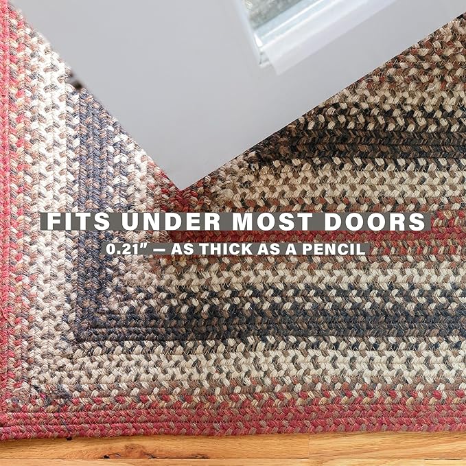 Homespice Chester Braided Jute Area Rug 6x9' - Lodge Style Braided Rugs for Living Room and Dining Room