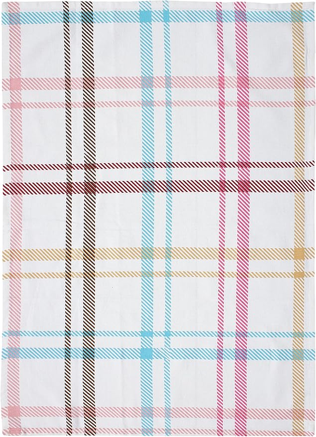 ACCENTHOME Kitchen Towels Set of 4 Super Absorbent Durable Towels Perfect for Kitchen Mess & Drying Dishes 50x70 cm Stripe & Check Pattern Sweet Dessert Print