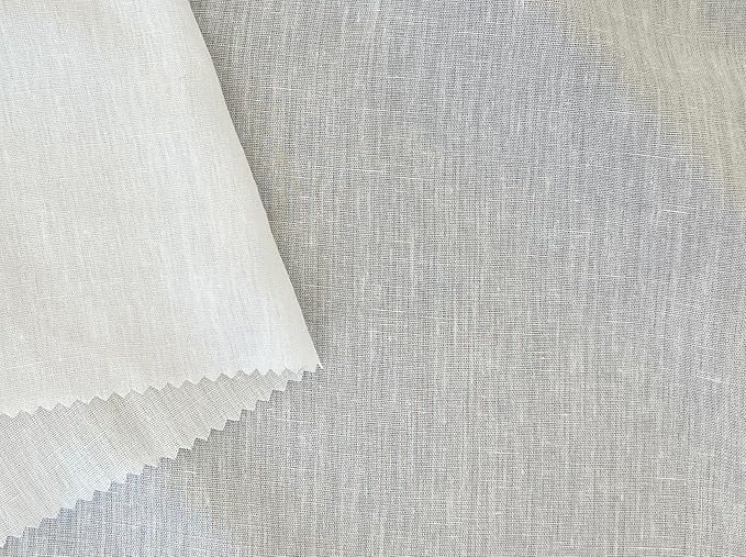 Linen Rayon Blend Fabric by The Linen Lab – Lightweight, Soft, Pre-Washed Material for Sewing, Clothing, Crafts & DIY (1 Yard pre Cut, White - Flat Gauze)