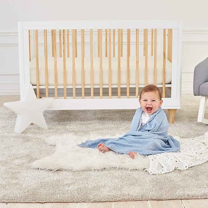 aden + anais Essentials Silky Soft Swaddle Baby Blanket, 100% Bamboo Viscose Muslin Blankets for Girls & Boys, Baby Receiving Swaddles, Ideal Newborn & Infant Swaddling Set, 2 Pack, Cosmic Galaxy
