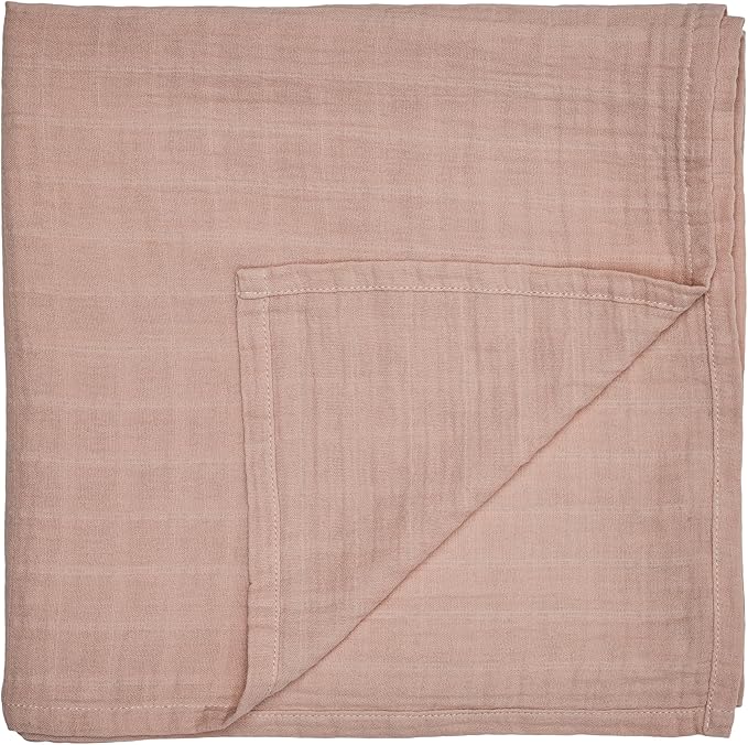 Huxie Swaddle - 100% Organic Cotton - Muslin Swaddle Blankets for Newborn, 47" x 47" (Blush)