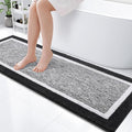 OLANLY Bathroom Rugs 59x20, Extra Soft and Absorbent Microfiber Bath Mat, Non-Slip, Machine Washable, Quick Dry Shaggy Bath Carpet, Suitable for Bathroom Floor, Tub, Shower (Runner, Black)