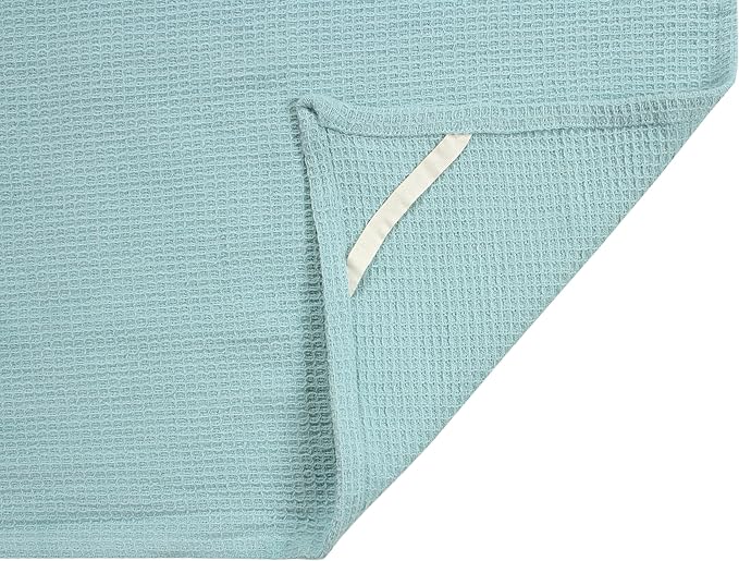 ACCENTHOME 100% Cotton Waffle Weave Kitchen Towel Set of 4 Super Soft Absorbent Tea Towels | Durable Cleaning Dish Cloths Perfect for Mess & Quick Drying Dishes Rags 18x26 inches in Teal Color