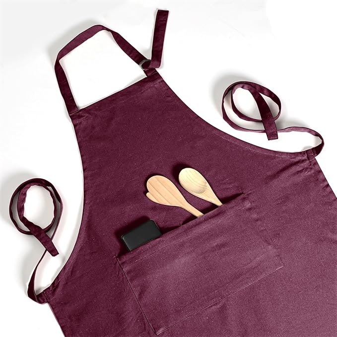 Native Fab Kitchen Apron 2 Pack - 100% Cotton Adjustable, Durable Apron with Pockets, Perfect for Cooking, Baking, Grilling