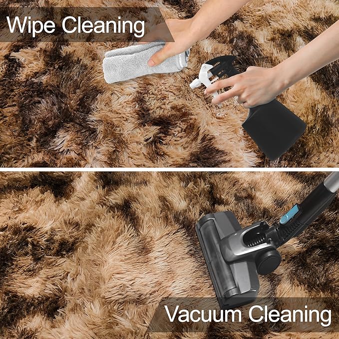 2x6 ft Soft Brown Runner Rugs for Bedroom Living Room Plush Fluffy Rug Shag Rug Carpet Non Slip Washable for Nursery Dorm Fuzzy Bedside Rug Runner for Kids Girls Room Home Decor