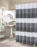 Dainty Home Waffle Weave Waterproof Shower Curtains, Black 70" x 72", Bath Curtains, Shower Curtain Waterproof Fabric with 12 Roller Ball Hooks