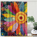 mutakin Vintage Floral Shower Curtain Vibrant Sunflowers Shower Curtains for Bathroom Waterproof Fabric Bath Curtain Decor with Hooks
