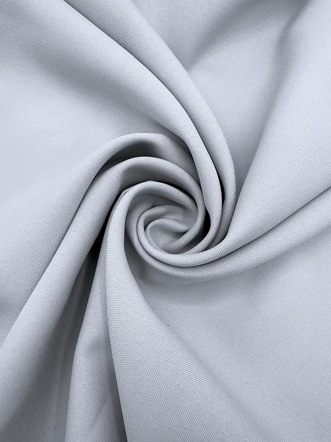 EOVEA - Polyester Poplin Fabric by The Yard – 100% Polyester, 60” Wide Durable Versatile Material for Apparel, Home Décor, Crafts, Tablecloths, Curtains, Drapes, Sewing & DIY Projects (Silver,20 Yard)