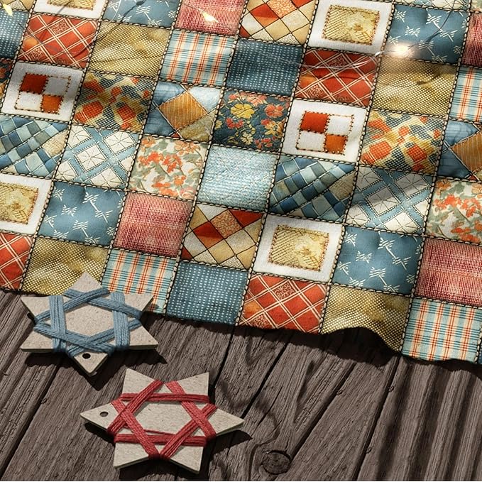 Vintage Floral Patchwork Cotton Fabric – Premium Turkish Printed Cotton 140 GSM, Pre-Cut 61 x 36.6 Inches, Quilting & Sewing Fabric for Crafts, Home Decor & DIY Projects