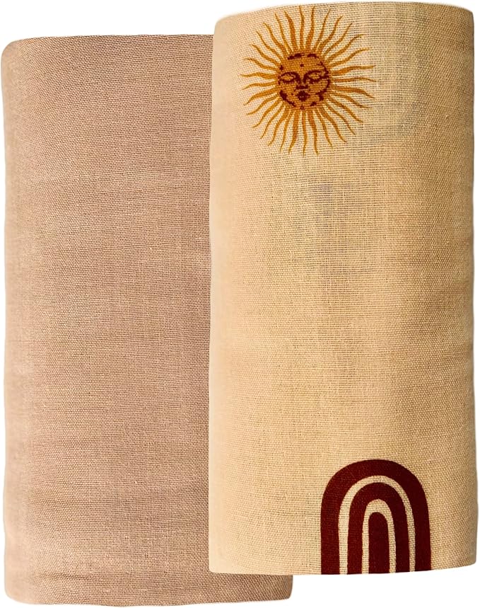 Leyl&Ari Muslin Swaddle Baby Blanket | 100% Organic Cotton Receiving Wrap (Sun & Arch Set)
