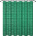 ggaimwf 36x72 Inch Solid Color Shower Curtain for Bathroom Waffle Bath Water Resistant Fabric Curtains Green Modern Thick Shower Stall Curtain with Metal Hooks