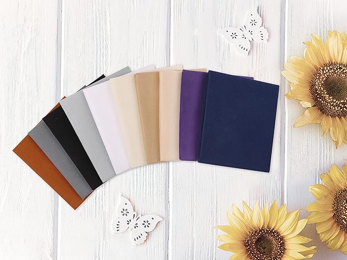 Craftido -25 Options- 100% Cotton Quilting Fabric Bundles 10pcs Fat Quarters 18”x21”-Medium Weight 5.2 oz- Soft Cotton for Quilting, Sewing Project, Patchwork, DIY Crafts - Neutral Colors