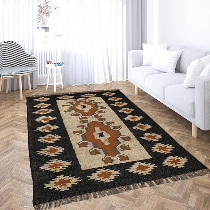 Klim Wool Jute Rug – Handwoven Elegance and Durability (Design 7)
