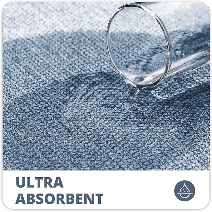 Bath Mat,Ultra Thin Bathroom Rugs,Rubber Bath Mats for Bathroom,No Slip Bath Rugs,Quick Dry,Machine Washable,Low Pile,Absorbent,Shower Outside,Sink,Home Decor Accessories.Blue,1'5"x2'3"(17x27inch)