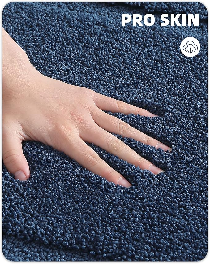 Color&Geometry Blue Bathroom Rugs, Non Slip, Absorbent, Soft, Washable, Thick Bath Mat, 24"x43" Small Bath Rug Bath Mats for Bathroom Floor, Shower, Sink, Vanity