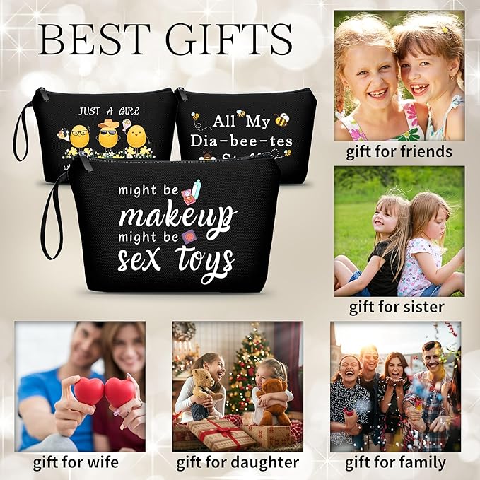 ARIOSEY Funny Gifts for Friends, Unique Women's Makeup Bag, Travel Cosmetic Bag