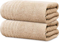 Tens Towels Pack of 2 Extra Large Bath Sheets 35 x 70 Inches, 100% Cotton, Larger & Lighter Weight, Quicker to Dry, Super Soft & Absorbent, Oversized Bath Towels, Beige