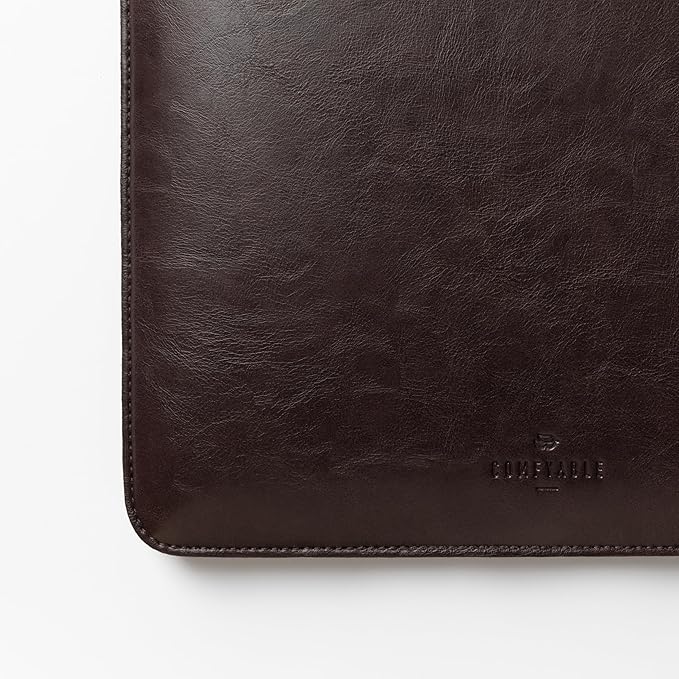 Comfyable Laptop Sleeve 14 Inch Precisely Compatible with MacBook Pro M5 M4 M3 M2 M1 Pro/Max 2025, Faux Leather Cover Case 14 in, Dark Brown