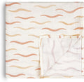 HECCEI Muslin Swaddle Blanket - Baby Muslin Blanket Large Swaddles 47 x 47 inches Breathable & Soft Baby Receiving Blanket Gender Neutral for Newborn Boys Girls, Gentel Waves