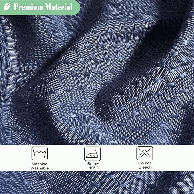 UFRIDAY Waffle Weave Fabric Shower Curtain with Mesh Window, Heavy Duty Decorative Bathroom Curtain with White Pique Pattern, Spa-Like Hotel Luxury, Water-Repellent,72 x 72 Inches