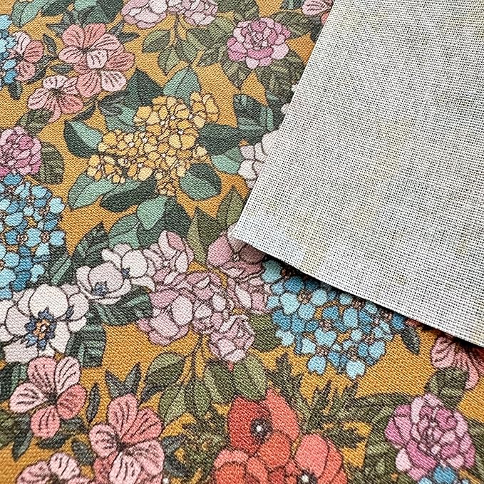 Vintage Floral & Botanical Cotton Fabric Bundle – 60 Pre-Cut Squares (8×8 inch), 100% Cotton 140 GSM, Eco Digital Print, Made in Turkey