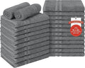 RIVERSIDE Pack of 24 Salon Towels Set (Not Bleach Proof), 16 x 26 Inches, 100% Ring Spun Cotton, Highly Absorbent & Quick Dry Hand Towels for Salon, Barber, Gym, Spa, Bathroom & Home, Grey