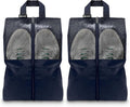 HANOZI Shoe Bags For Travel, Used As For Storage or Shoe Travel Bag, Space Saving When Travelling With This Travel Shoe Bags For Packing, Featuring Waterproof Nylon Sneaker Bag. (Navy, 2 Pack, Large)