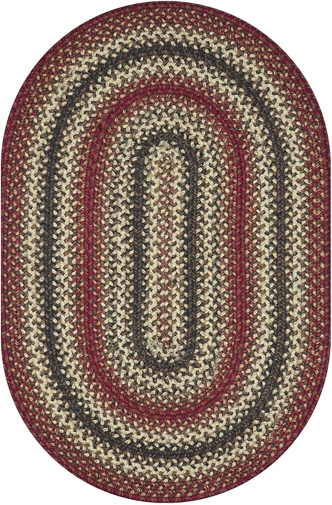 Homespice Chester Oval Area Rugs 6x9' - Jute Oval Braided Rug for Bedroom and Living Room