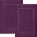 RIVERSIDE Bath Mat Set of 2 - Purple Bath Mats 21x34 Inches, Not a Bathroom Rug, 100% Ring Spun Cotton, Super Soft & Highly Absorbent Bathroom Floor Mats