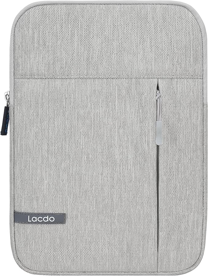 Lacdo iPad mini 7 Sleeve, iPad mini Case Bag, Tablet Sleeve Case for iPad mini 7 (A17 Pro)/6/5/4/3/2, Samsung Galaxy Tab A7 Lite 8.7" / Galaxy Tab A 8.0" Protective Tablet Bag Water Repellent, Gray